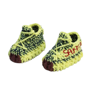 Knitted Shoes For Baby - Black and Neon Green YZY By MumyBuddy - MumyBuddy