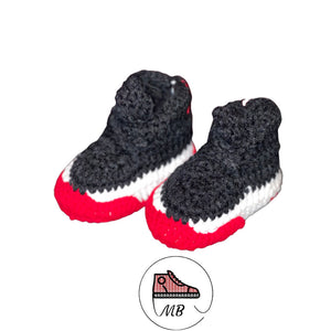 Knit Sneakers For Infants - Black And Red - MumyBuddy