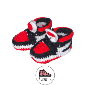 Baby Crochet MB-1 Alt Red & White" (0-12 Month's) - MumyBuddy