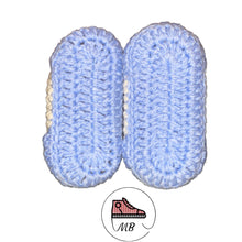 Knitted Shoes for Infants - Black and Light Blue - MumyBuddy