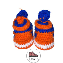 Baby Crochet MB -1 Navy/Orange 0-12 Month's - MumyBuddy