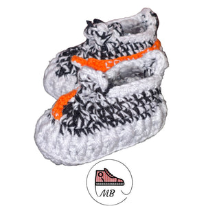 Knitted Shoes For Baby - Black and Orange  YZY By MumyBuddy - MumyBuddy